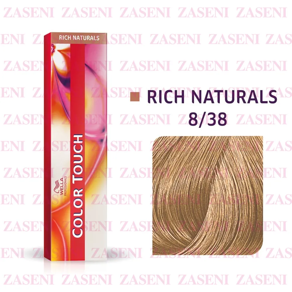 WELLA TINTE COLOR TOUCH RICH NATURALS 8/38 RUBIO CLARO DORADO PERLA 60ML