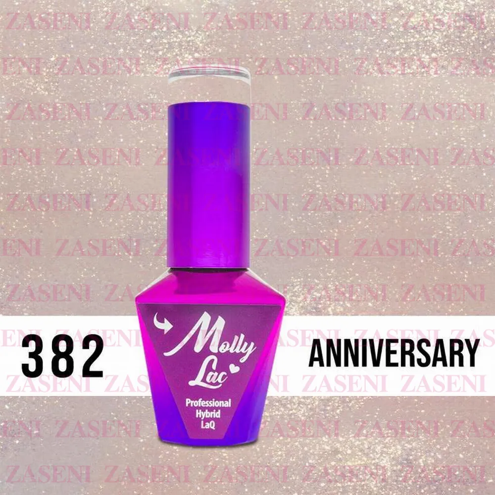 MOLLY LAC ESMALTE SEMIPERMANENTE WEDDING DREAM & CHAMPAGNE Nº 382 ANNIVERSARY 10ML