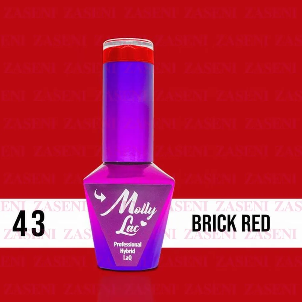 MOLLY LAC ESMALTE SEMIPERMANENTE ELITE WOMAN Nº 43 BRICK RED 10ML