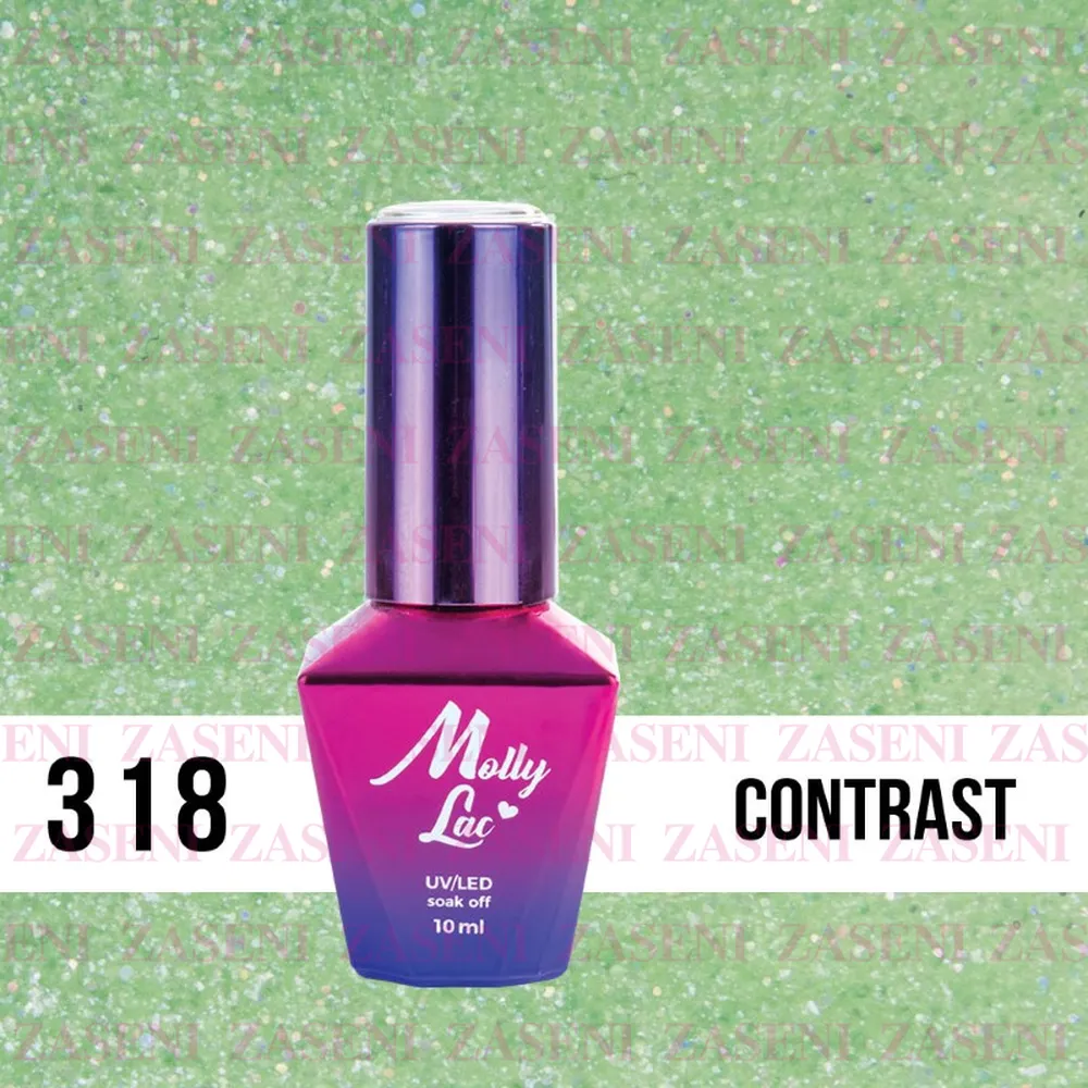 MOLLY LAC ESMALTE SEMIPERMANENTE GREEN PARTY Nº 318 CONTRAST 10ML