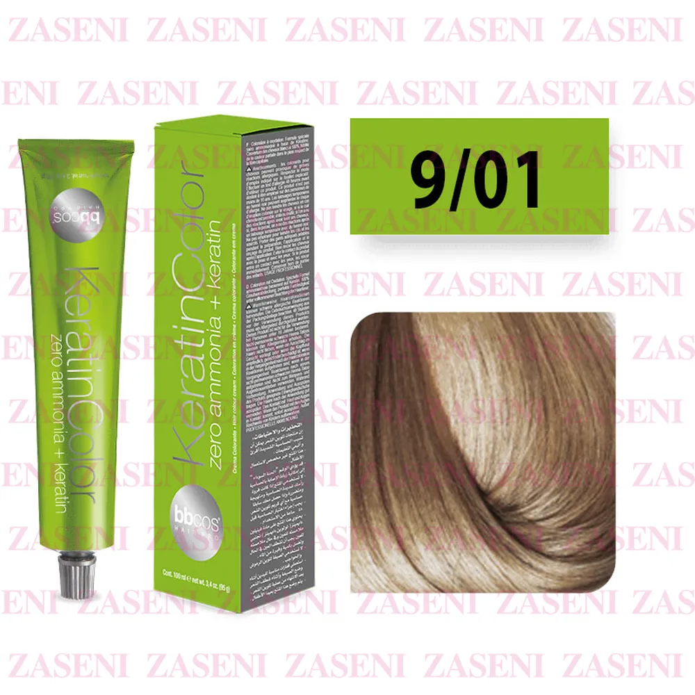 BBCOS TINTE KERATIN COLOR 9/01 RUBIO CLARÍSIMO CENIZA 100ML