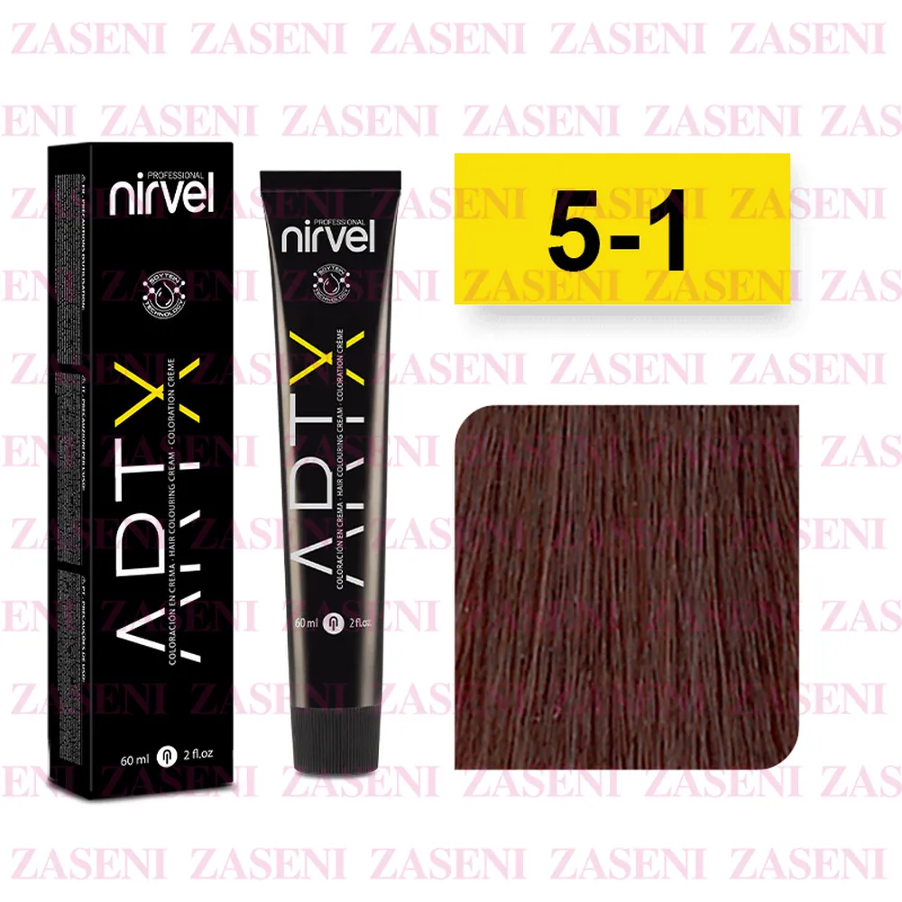 NIRVEL TINTE ARTX 5-1 CASTAÑO CLARO CENIZA 60ML