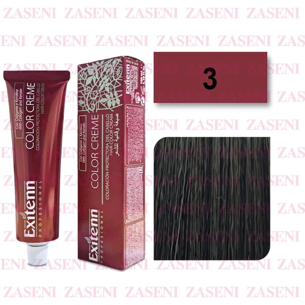 EXITENN TINTE COLOR CREME 3 CASTAÑO OSCURO 100ML