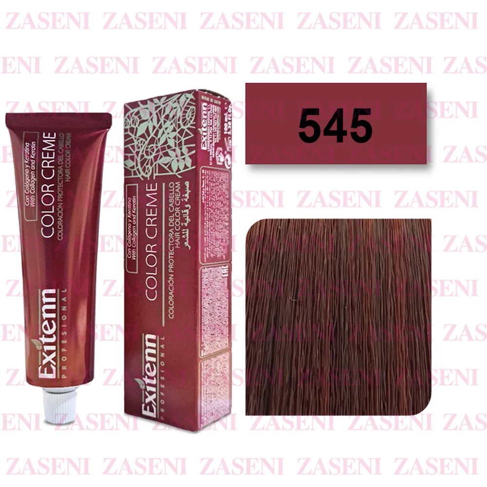 EXITENN TINTE COLOR CREME 545 CASTAÑO CLARO COBRE CAOBA 100ML