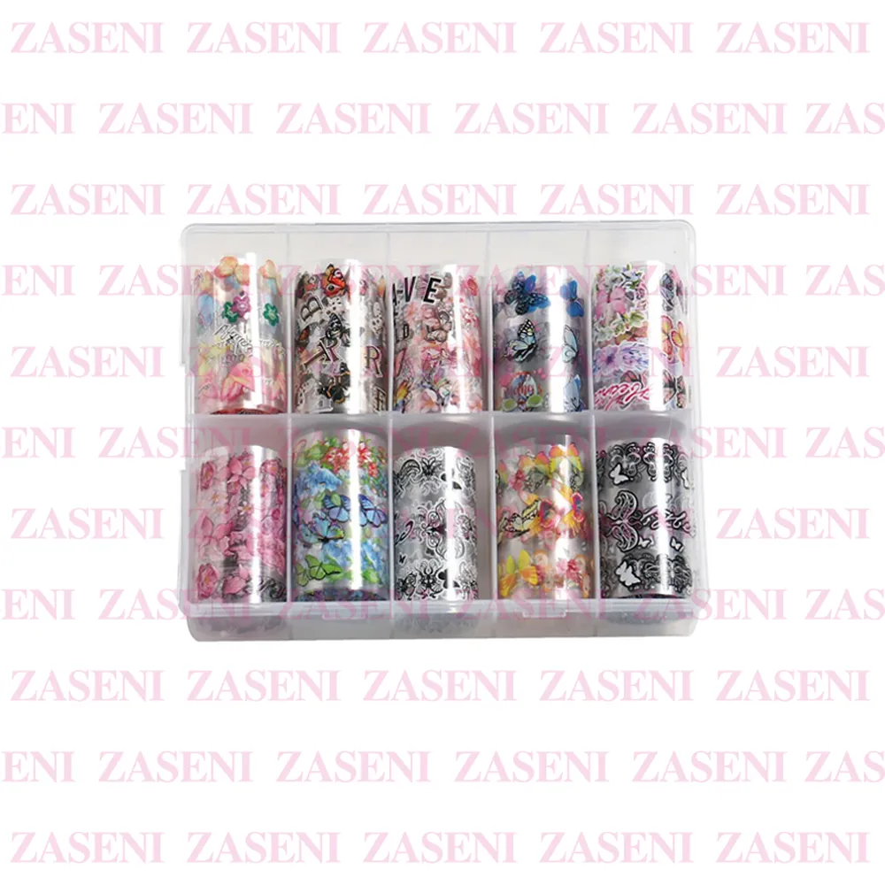 Foil Decoración Uñas Mariposas Y Flores 10Uds