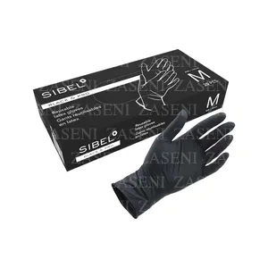 SIBEL GUANTES LÁTEX NEGROS TALLA M 20 UDS