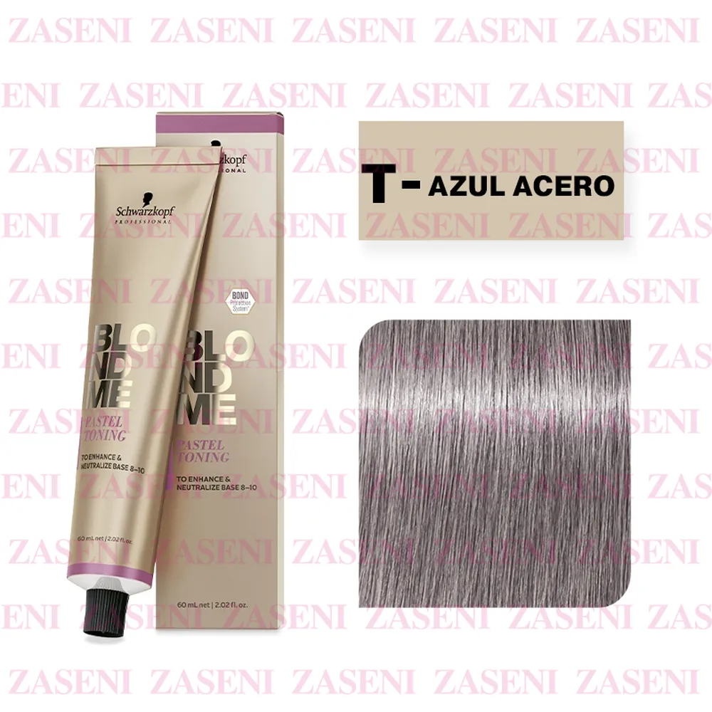 SCHWARZKOPF BLONDME CREMA MATIZADORA TONIFICANTE Y NEUTRALIZANTE T - AZUL ACERO 60ML