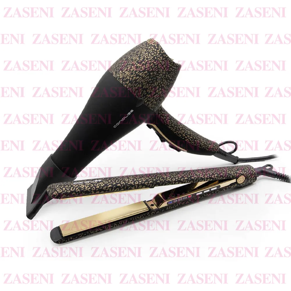 CORIOLISS KIT PLANCHA C3 + SECADOR FLOW DC GOLD LEOPARD