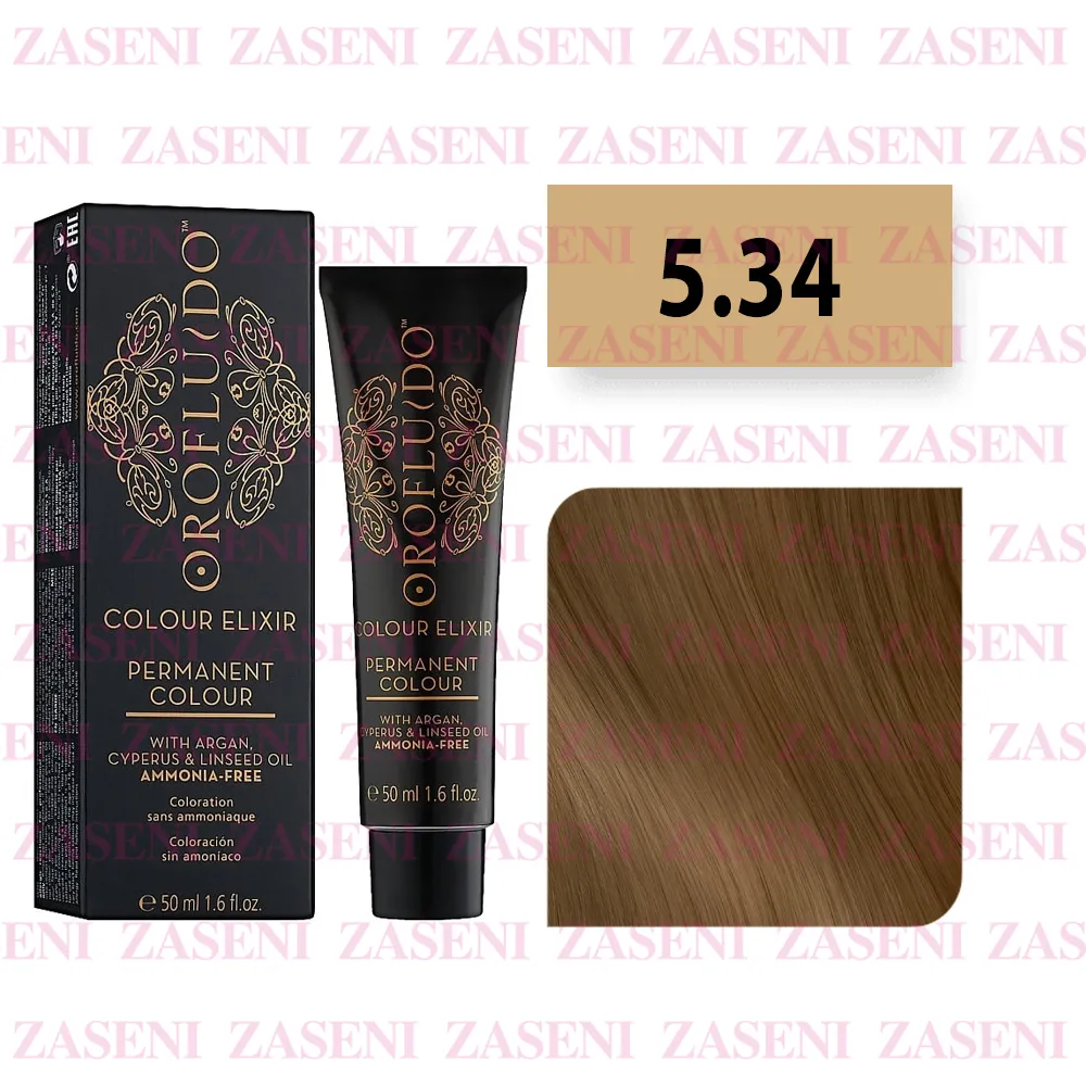 OROFLUIDO TINTE COLOUR ELIXIR Nº 5.34 CASTAÑO CLARO DORADO COBRIZO 50ML