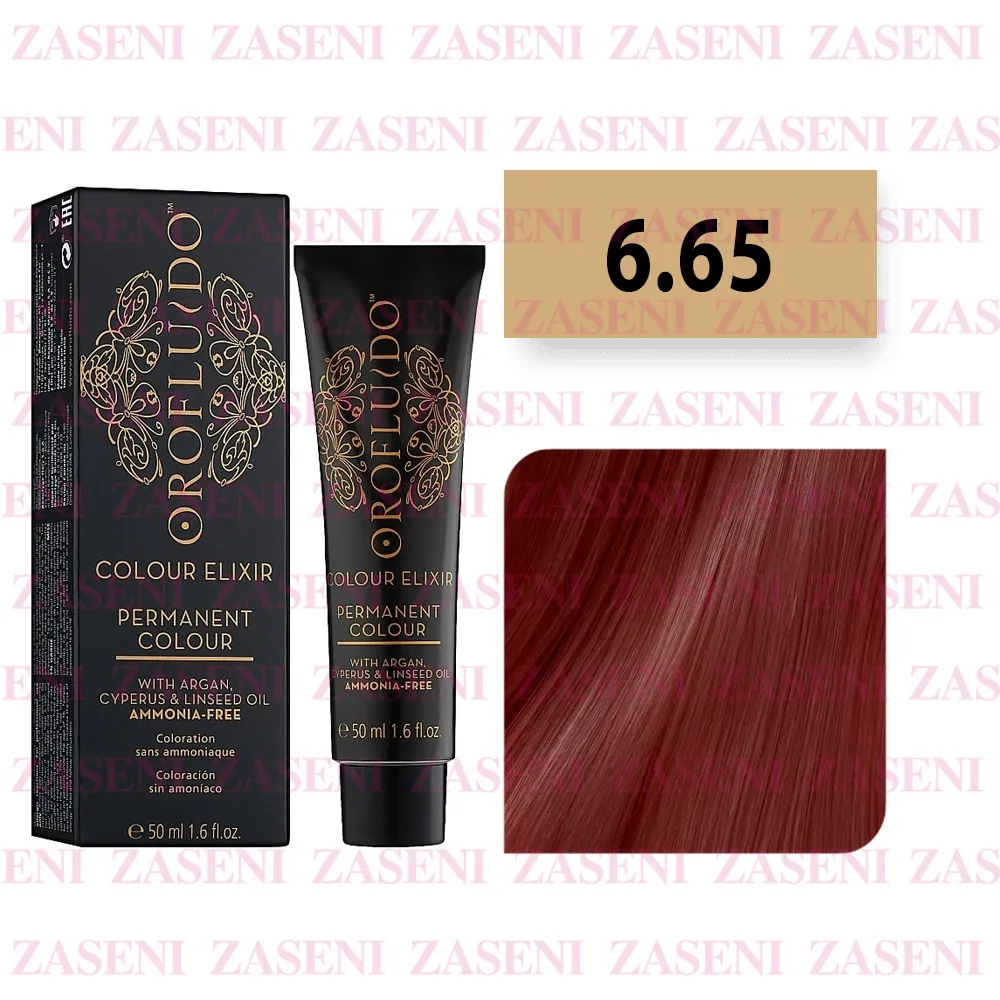 OROFLUIDO TINTE COLOUR ELIXIR Nº 6.65 RUBIO OSCURO ROJO CAOBA INTENSO 50ML