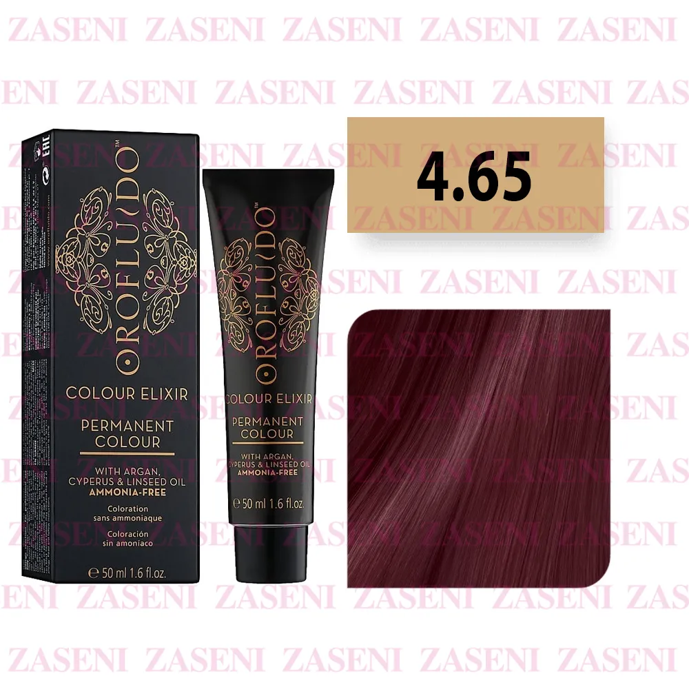 OROFLUIDO TINTE COLOUR ELIXIR Nº 4.65 CASTAÑO ROJO CAOBA INTENSO 50ML