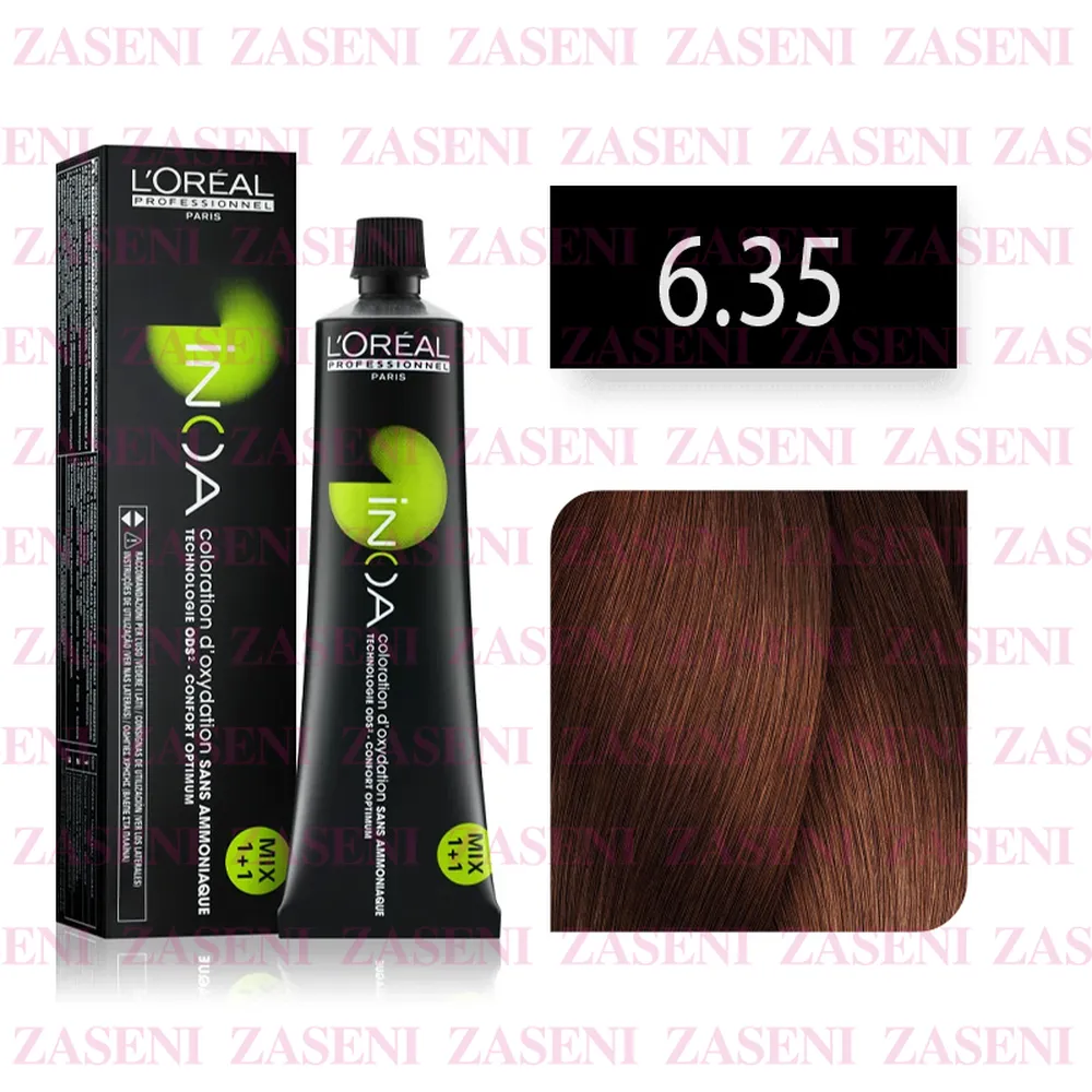 L'ORÉAL TINTE INOA Nº 6.35 RUBIO OSCURO DORADO CAOBA 60ML