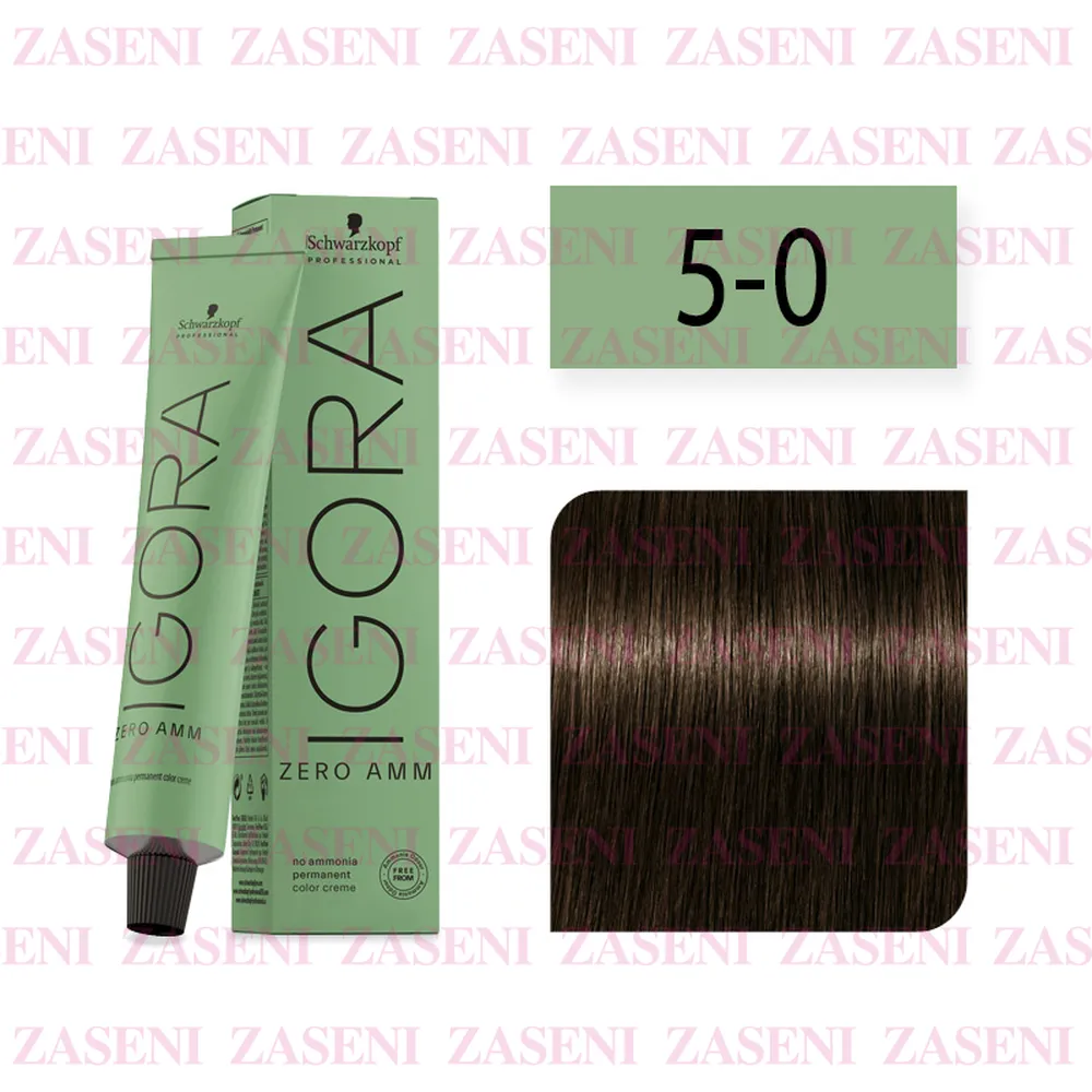 SCHWARZKOPF TINTE IGORA ZERO AMM 5-0 CASTAÑO CLARO NATURAL 60ML