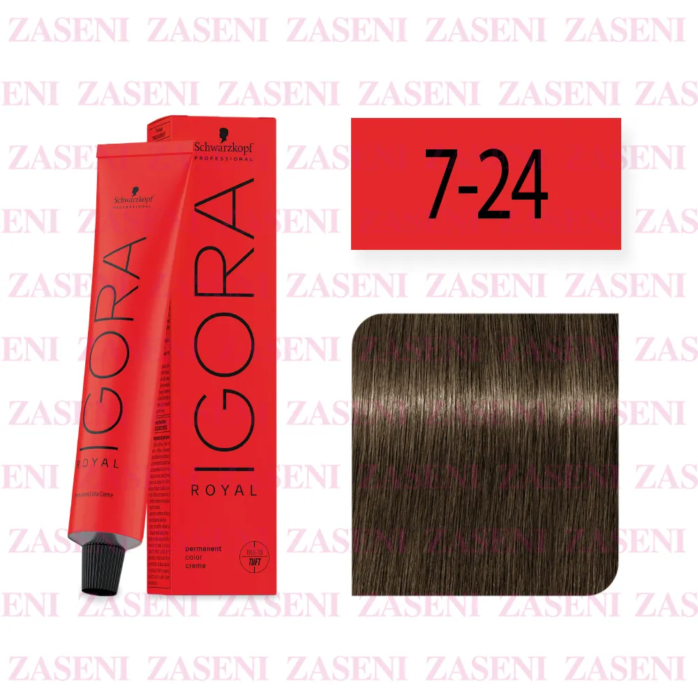 SCHWARZKOPF TINTE IGORA ROYAL 7-24 RUBIO MEDIO HUMO BEIGE 60ML