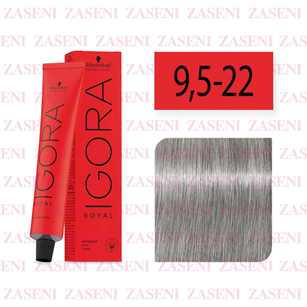 SCHWARZKOPF TINTE IGORA ROYAL 9,5-22 RUBIO HUMO VIOLETA 60ML