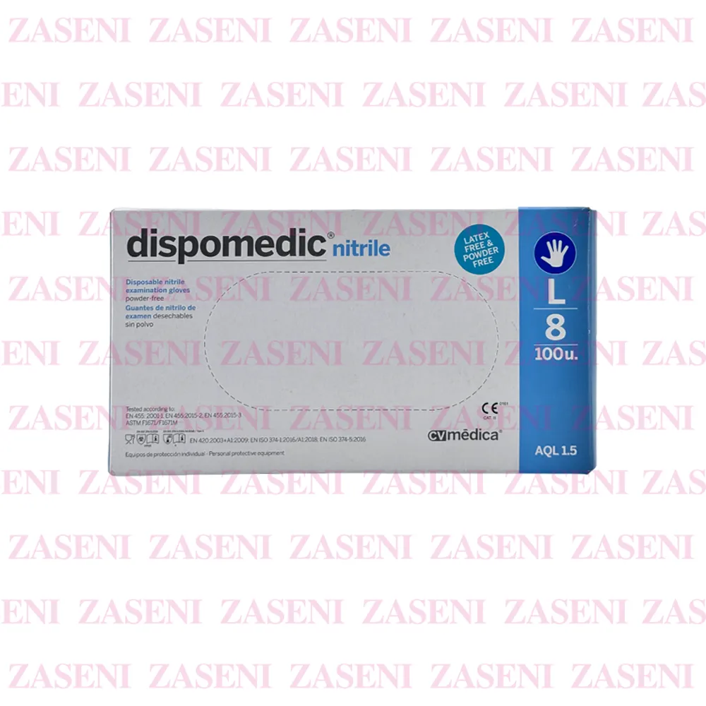 DISPOMEDIC GUANTES NITRILO AZUL 100UDS TALLA L