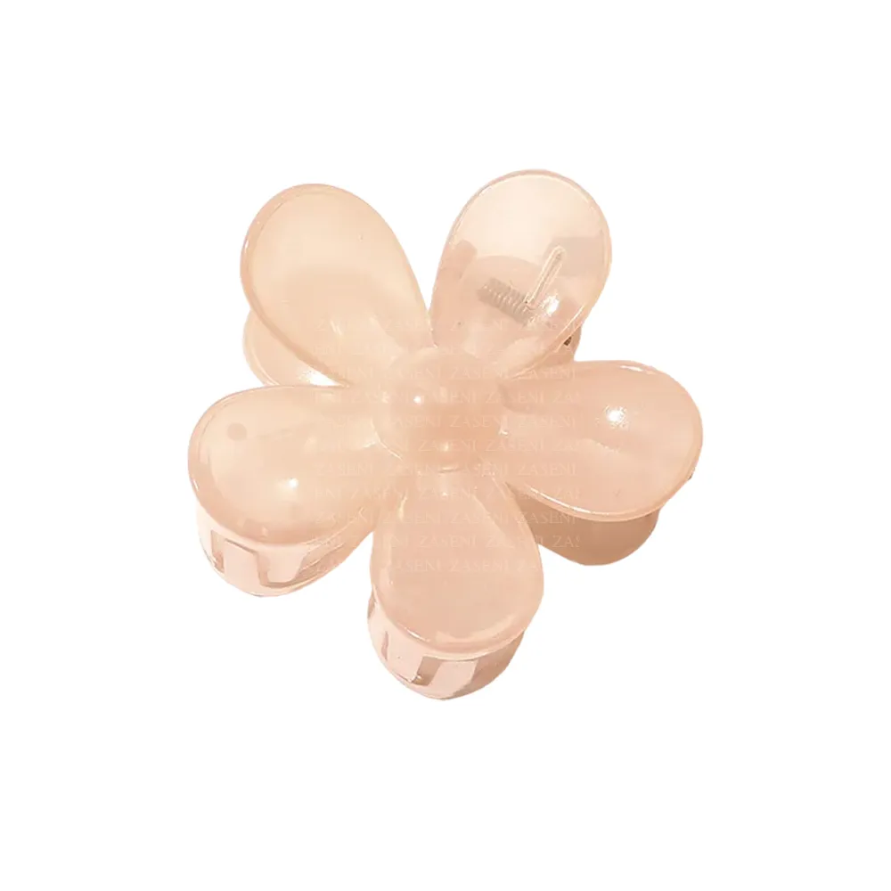 J&E PINZA DE PELO FLOR TRANSLÚCIDA GRANDE 1UD