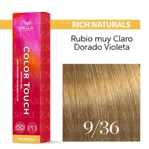 WELLA TINTE COLOR TOUCH RICH NATURALS N° 9/36 RUBIO MUY CLARO DORADO VIOLETA 60ML