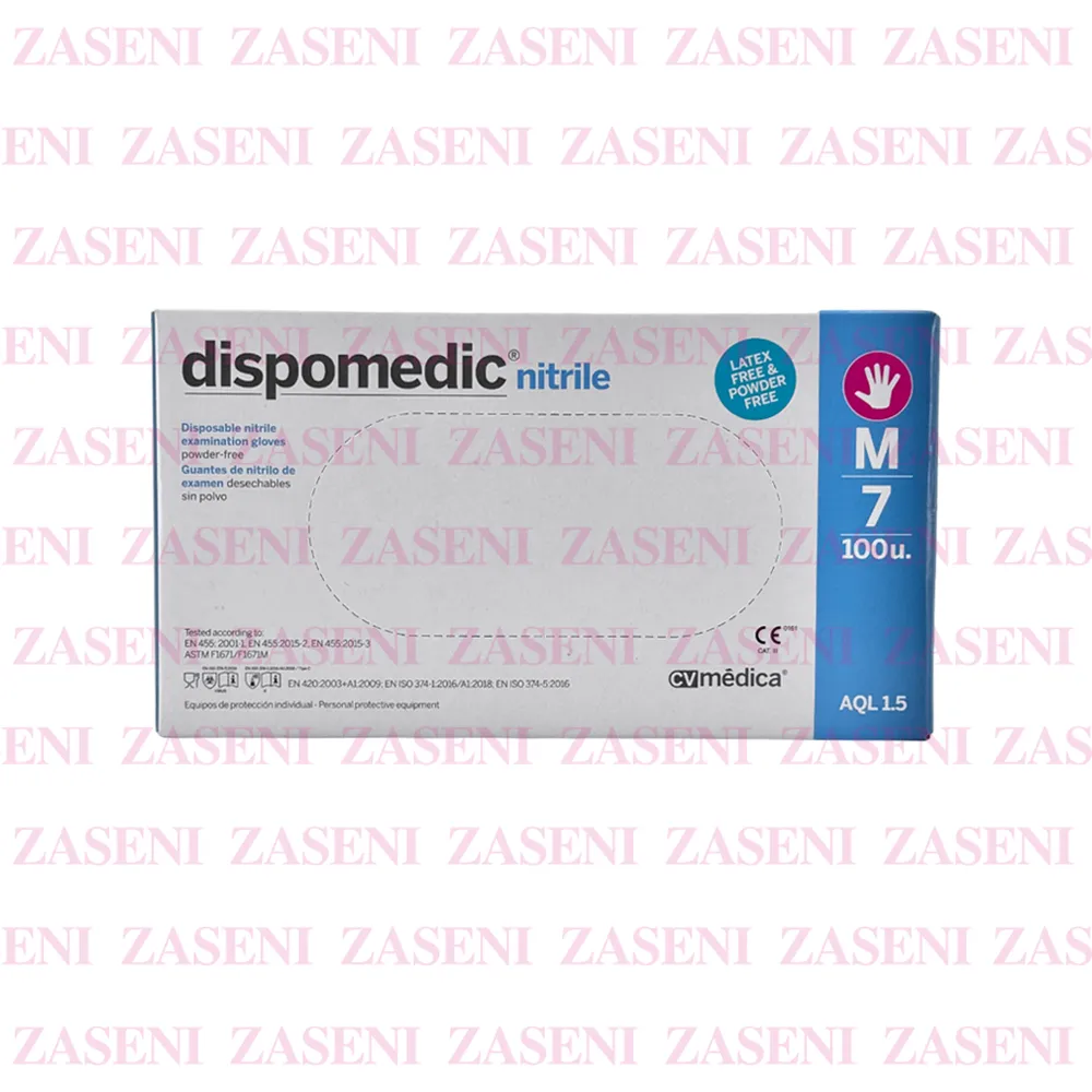 DISPOMEDIC GUANTES NITRILO AZUL 100UDS TALLA M
