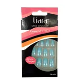 Uñas Postizas French Chic Azul Celeste