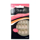 Uñas Postizas French Chic Francesa Dorada
