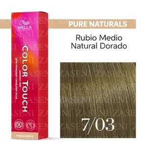 WELLA TINTE COLOR TOUCH PURE NATURALS N° 7/03 RUBIO MEDIO NATURAL DORADO 60ML