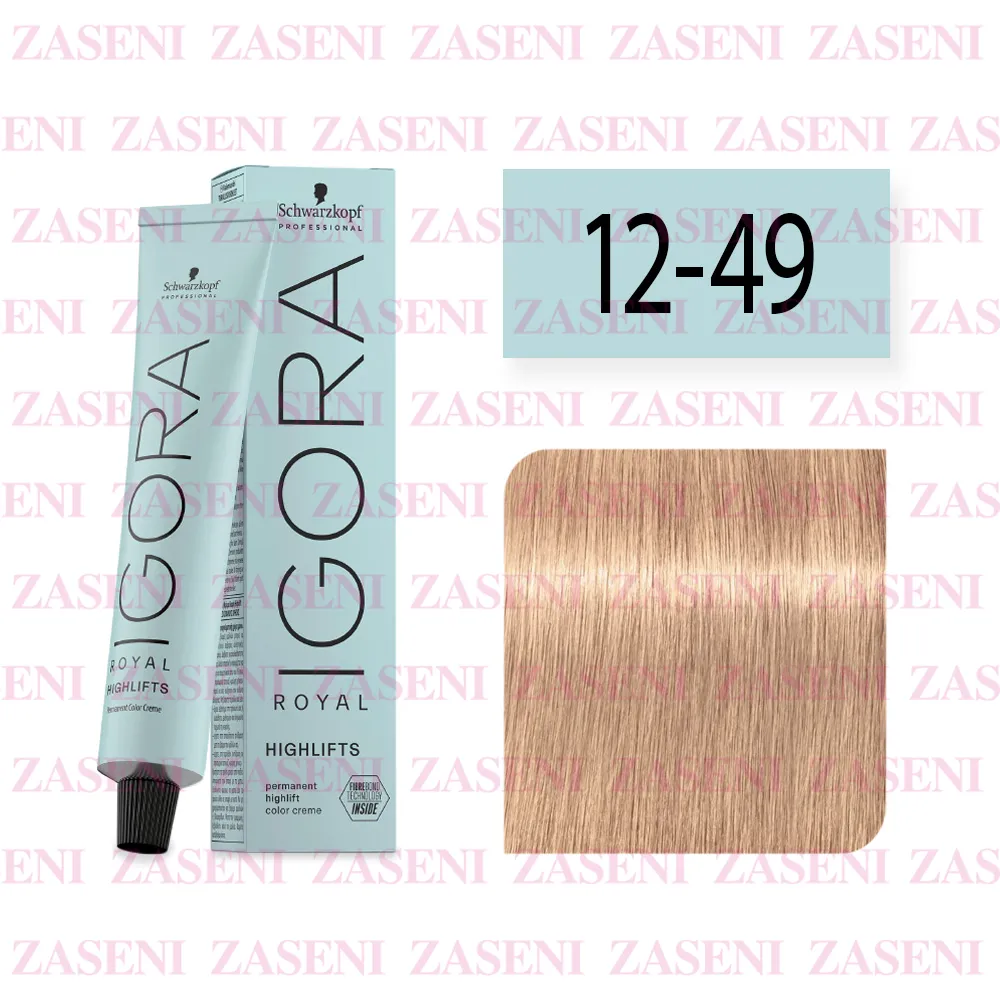 SCHWARZKOPF TINTE IGORA ROYAL HIGHLIFTS 12-49 SUPERACLARANTE BEIGE VIOLETA 60ML