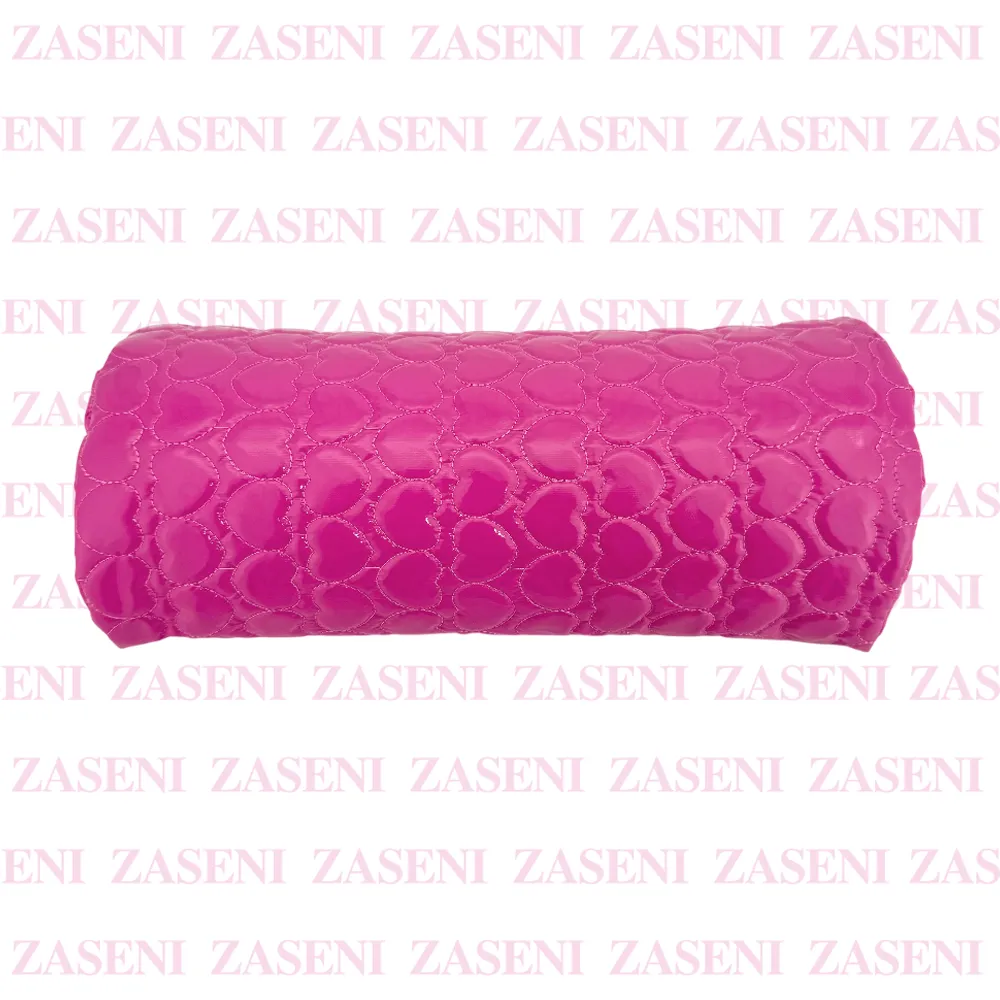 ALMOHADA MANICURA CORAZONES REDONDA FUCSIA