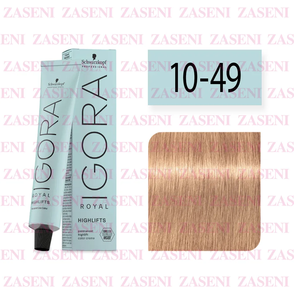 SCHWARZKOPF TINTE IGORA ROYAL HIGHLIFTS 10-49 RUBIO PLATINO BEIGE VIOLETA 60ML