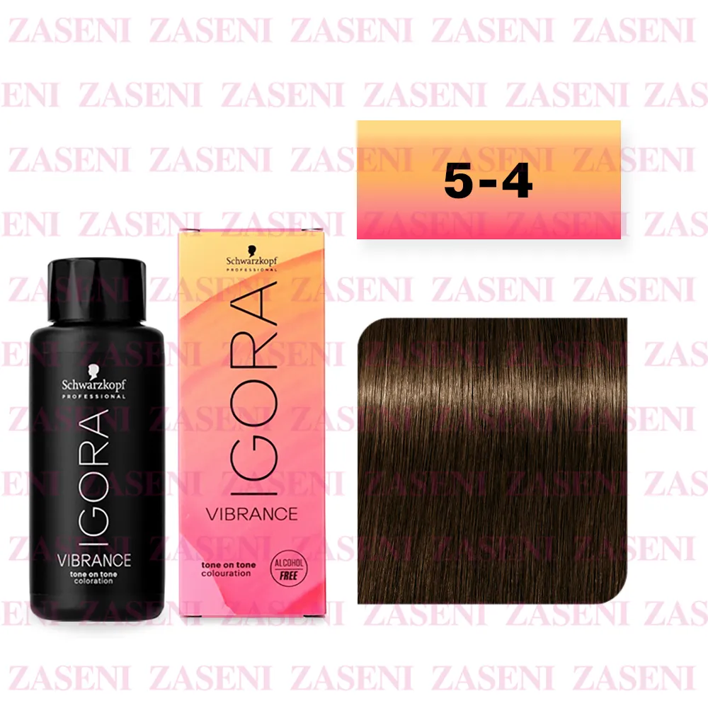 SCHWARZKOPF TINTE IGORA VIBRANCE Nº 5-4 CASTAÑO CLARO BEIGE 60ML