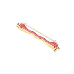 EUROSTIL BIGUDÍ PLÁSTICO BICOLOR ONDULADO ROJO AMARILLO 12UDS