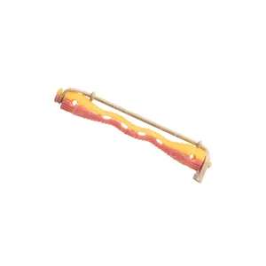 EUROSTIL BIGUDÍ PLÁSTICO BICOLOR ONDULADO ROSA AMARILLO 12UDS
