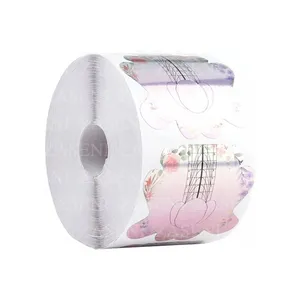 MOLDE ADHESIVO UÑAS FLORAL ROSA 500UDS