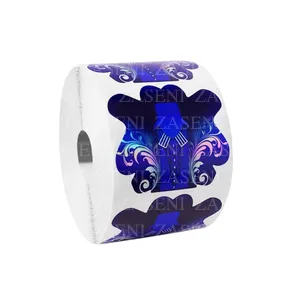 MOLDE ADHESIVO UÑAS STILETTO AZUL 300UDS