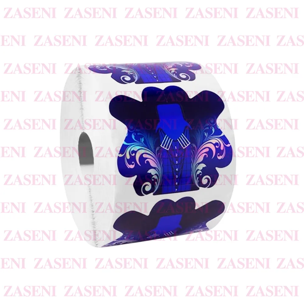 MOLDE ADHESIVO UÑAS STILETTO AZUL 300UDS