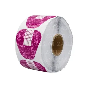 MOLDE ADHESIVO UÑAS FLORES FUCSIA 500UDS
