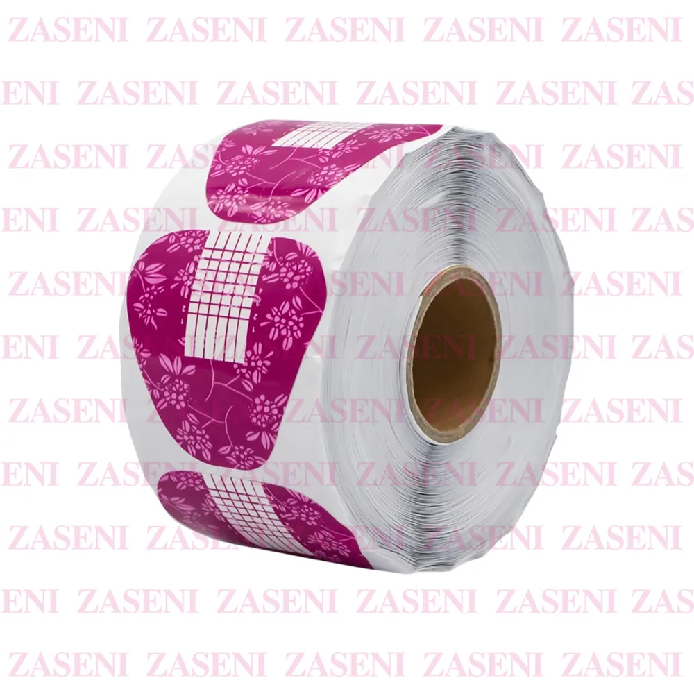 MOLDE ADHESIVO UÑAS FLORES FUCSIA 500UDS