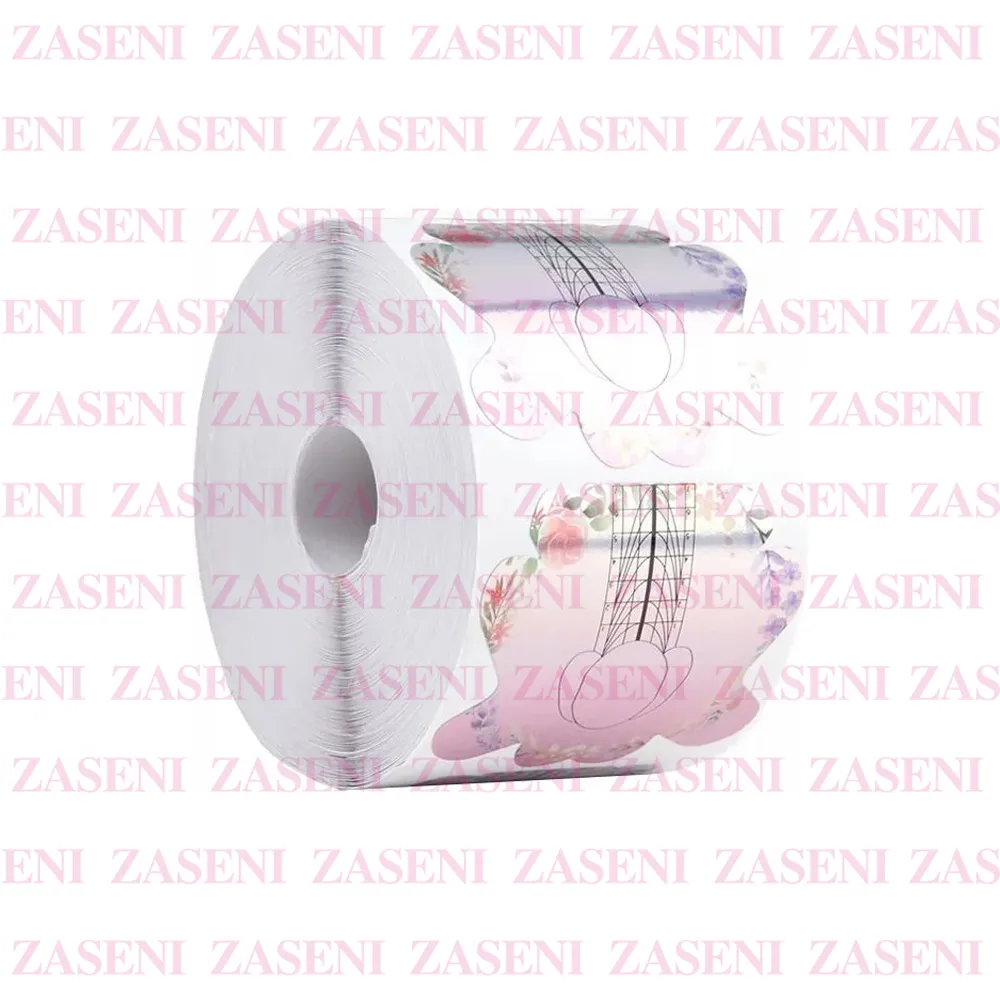 MOLDE ADHESIVO UÑAS FLORAL ROSA 300UDS