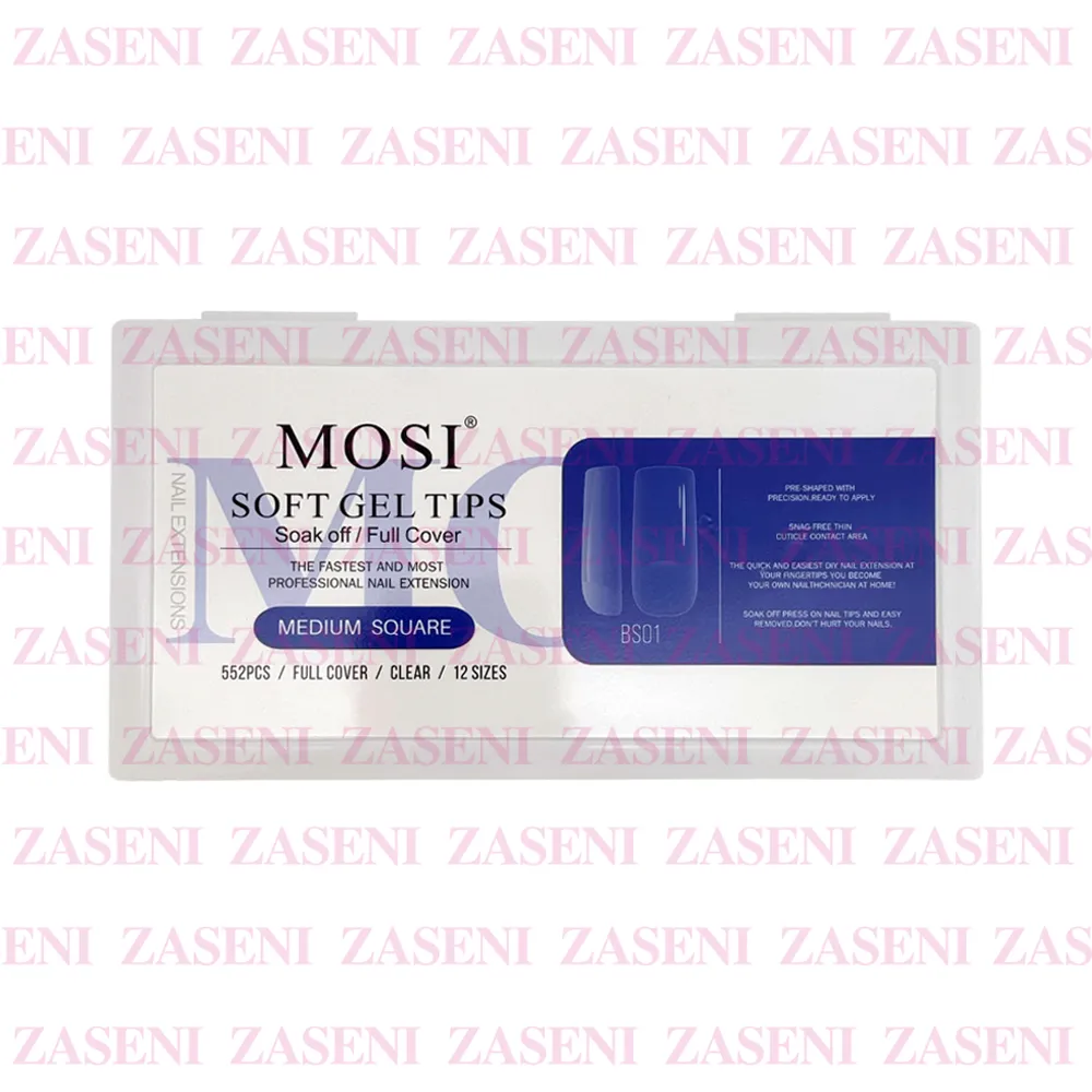 MOSI SOFT GEL TIPS MEDIUM SQUARE 552UDS