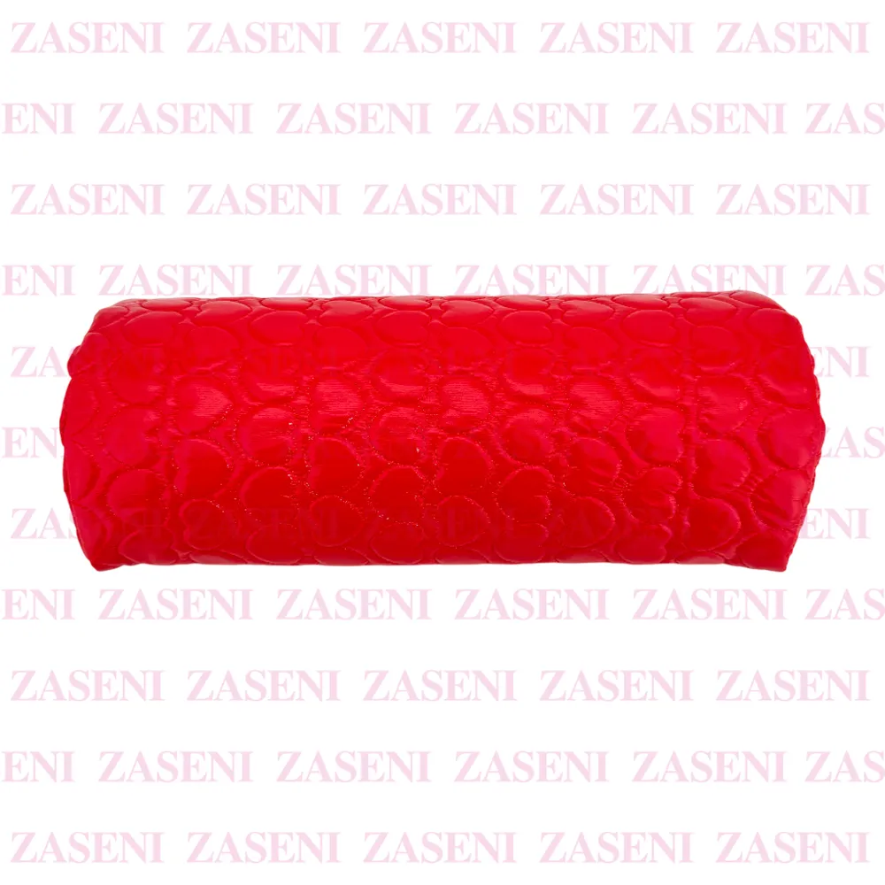 ALMOHADA MANICURA CORAZONES REDONDA ROJA