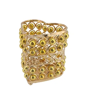 PORTAPINCELES CORAZÓN DORADO