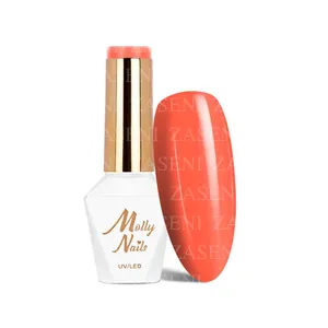 MOLLY LAC ESMALTE SEMIPERMANENTE HEMA FREE POWER FLOWER Nº 721 ORANGE VELVET 8ML