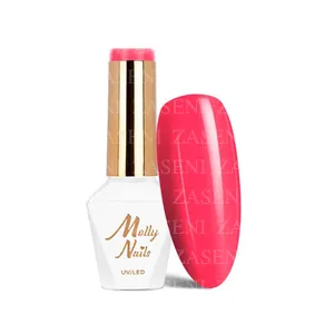 MOLLY LAC ESMALTE SEMIPERMANENTE HEMA FREE POWER FLOWER Nº 722 PINK GERBERA 8ML