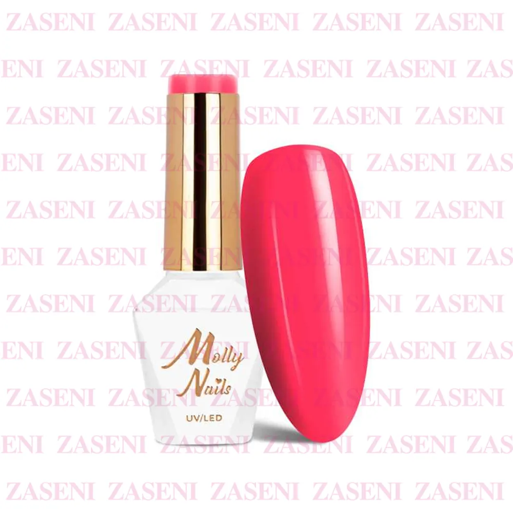 MOLLY LAC ESMALTE SEMIPERMANENTE HEMA FREE POWER FLOWER Nº 722 PINK GERBERA 8ML