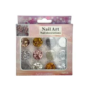 PACK DECORACIÓN UÑAS METALIZADO 12UDS