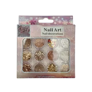 PACK DECORACIÓN UÑAS TONOS ORO 12UDS