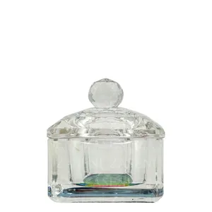 VASO CRISTAL CON TAPA MONÓMERO IRIDISCENTE CUADRADO GRANDE