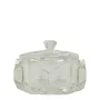 VASO CRISTAL CON TAPA MONÓMERO TRANSPARENTE HEXÁGONO GRANDE