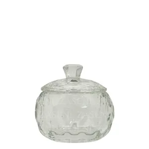 VASO CRISTAL CON TAPA MONÓMERO TRANSPARENTE REDONDO MEDIANO
