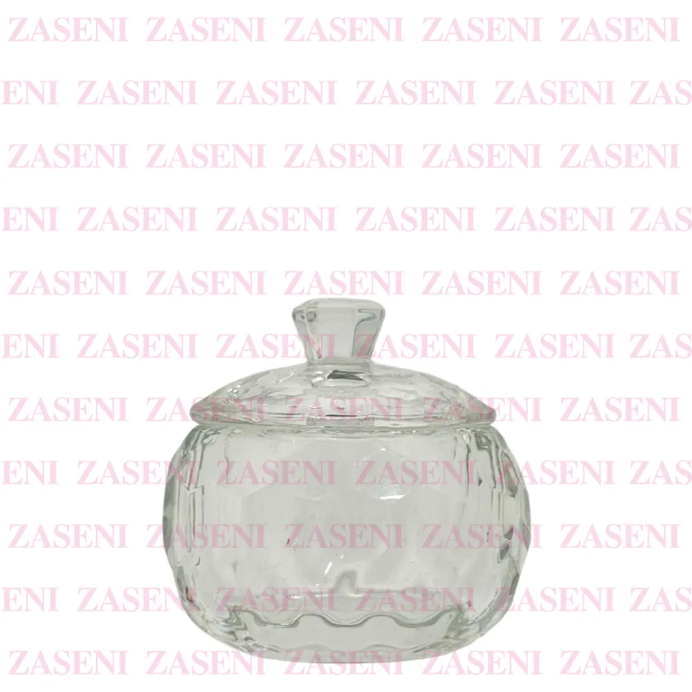VASO CRISTAL CON TAPA MONÓMERO TRANSPARENTE REDONDO MEDIANO